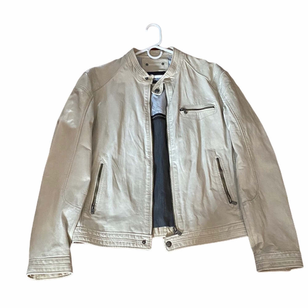 Mythic legend Daytona cream leather jacket sz 2XL